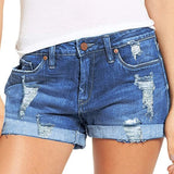 Purpdrank  European and American Summer New Sexy High Waist Tight Piercing High Elasticity Jeans for Women Denim Shorts Plus Size