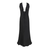 Purpdrank  Sexy Lace Trim Dress for Women Floral Print V Neck Sleeveless Bodycon Dress Backless Cocktail Party Dresses y2k Clothes