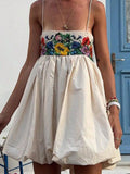 Purpdrank  Elegant New Sleeveless Slim Swing Dress Fashion Halter Printed Ruffles Mini Dress Summer New Off Shoulder High Waist Party Dress