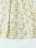 Purpdrank  European style new women's fashion versatile temperament flower print poplin midi suspender back dress