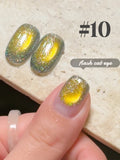 Purpdrank  12ML 10-Color Blue Series Blue Eyes Star Sea Cat Eye Gel Nail Polish New Summer Flash Lamp Cat Eye Nail Polish Nail Art