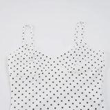 Purpdrank  Sexy Polka Dot Print V-Neck Slip Maxi Dress French Chic Sleeveless Backless Slim Bodycon Long Dress Elegant Women's Dress