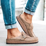 Purpdrank  Large Size Women's Casual Flat Sandals Autumn oes round Toe Low Heel Faion Single oes PU Material Comfortable Footwear