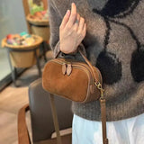 Purpdrank  Autumn Winter Women's Nubuck Leather Shoulder Bag Ladies  PU Leather Handbag Female Luxury Design suede commuting Crossbody Bag
