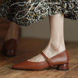 Purpdrank - Women's Summer Footwear Gothic Shoes for Woman 2023 Normal Leather Casual Pointed Toe Japanese Style Lolita Elegant Dress 39 A E