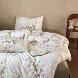 Purpdrank  New 100% Cotton Floral Print Bedding Sets Cozy Skin Friendly Soft Comforter Set Naked Sleeping Textile Supplies for All Seasons