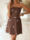 Purpdrank  Women Summer Strapless Elegant Mini Dress, Holiday Fashion Sleeveless Chic Party Dress, New Simple Backless Ladies Dress Vestido