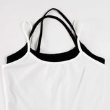 Purpdrank  Sporty Activewear Contrast Color Rompers Sets Women 2025 Sexy Slim 2 Piece Sets Slash Neck Camis Tops Sleeveless Playsuits Y2K