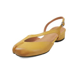 Purpdrank   Luxury Mid Heel Sandals Women Summer Genuine Leather Split Toe Slingbacks Ballet Shoes Brand Designer Banquet Wedding Sandalias