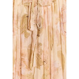 Purpdrank  Women's pleated printed short dress spring V-neck long sleeved Midi dress women's casual loose chic dress