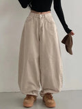 Purpdrank   Love Jeans Women Up And On Korea Y2K Cream Pink Retro Washed Back Heart Shaped Pocket High Street Wide Leg High Waist Jeans New