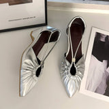 Purpdrank  Designer New 2025 Women Heeled Sandals Sexy Ponited Toe Chunky Shoes Summer Dress Party Luxury Woman Brand Pumps Sandalias Mujer