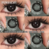 Purpdrank  2pcs Black Series Color Contact Lenses Natural Gray Eye Lens Beautiful Pupils Yearly Fashion Brown Softlens Cosmetics