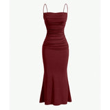 Purpdrank All Seasons Women's Dresses Elegant Party Fitting Slim Spaghetti Strap Mermaid Hem Maxi Fashion Party Dresses