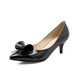 Purpdrank  Design Sweet Women Pumps Pointed Toe Small Heels 6cm Slip On Bowknot 46 47 48 Fashion Dating Female Shoes