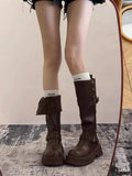 Purpdrank  Fashion Women Black Block High Heels Long Boots New Winter Warm Knee High Boots Soft Leather Thigh High Boots Shoes