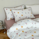 Purpdrank  Cotton four-piece set of aerobic double yarn cotton skin-friendly quilt cover small floral bed linen bed cover set