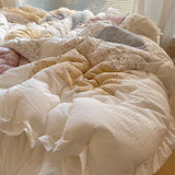 Purpdrank  1Pc Korean Style Floral Pure Cotton Lightweight Thin Summer Quilt Blankets Soft Comfortable Air Condition Comforter