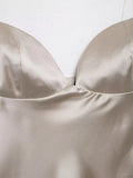 Purpdrank  Backless Suspenders Heart Shaped Collar Satin Textured Top Women's Summer Gentle Temperament Solid Color Self Cultivation Sling