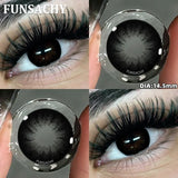 Purpdrank  1 Pair Yearly New Korean Natural Lenses Color Contact Lenses Eyes Black Beautiful Pupil Brown Eye Contacts Cosmetic Len