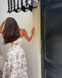 Purpdrank  Vintage Flower Print High Waist Pleated Maxi Dress Women Sexy Backless Sleeveless Long Dresses Summer Sexy Vocation Party Robe