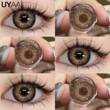 Purpdrank  2Pcs Light Brown Contact Lens Yearly New Gray Lens Colored Cosmetics Gray Big Eyes Makeup Korean Soft Pupil for Eyes