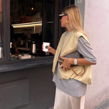 Purpdrank  Spring New Women's Fashion Style Casual Loose Versatile Wrinkled Hem Sleeveless Tank Top