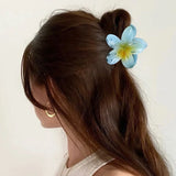 Purpdrank  Gradient 8cm Large Flower Acrylic Hair Clip for Women Sweet Hairpins Hair Claws Crab Clamp Barrettes Hawaiian Hair Accessories