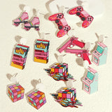 Earrings For Women Girls Hip Hop Cute Exaggeration Special Creativity Jewelry Game Controller Rubik's Cube Arcade Roller Skating