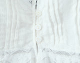 Purpdrank  White Spliced Lace Strap Open Buttons Slit Front Sexy Corset Women Summer Tank Tops Lacing up Bandage Bow Waist Crop Top