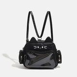 Purpdrank  Cat Backpacks PU Shoulder Bag Girls Transparent Pocket Lolita Jk Harajuku Crossbody Bag College Style Backpack PU Crossbody Bag