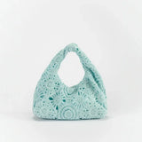 Purpdrank  Pattern Hollow Woven Shoulder Bag Bohemia Straw Beach Bag Premium Style Travel Must Haves Vacation Beach Handbags Women