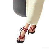 Purpdrank  Women's personalized casual clip toe slippers summer  versatile flat bottom daily casual comfortable sandals for wearing outside