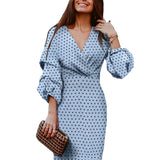 Purpdrank  Fashionable Polka Dot Print Midi Dress Women's Sleeveless V-neck Street Style Polyester Cotton Blend Dress from Guangzhou