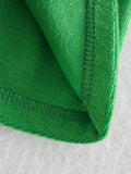 Purpdrank  Women's Terry Cloth Dress Green T-Shirt Collar Loose Fit Casual Spring Summer Maxi Dress