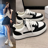 Purpdrank  Casual Thick Bottomed Genuine Leather Slip-On Sports Shoes for Women Breathable Versatile Platform Sneakers for Autumn