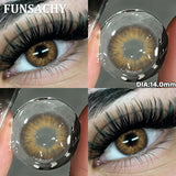 Purpdrank  1 Pair Yearly New Korean Natural Lenses Color Contact Lenses Eyes Black Beautiful Pupil Brown Eye Contacts Cosmetic Len
