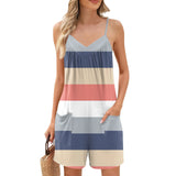 Purpdrank  Women's Summer Jumpsuit Shorts,Printed Fashionable Casual Sleeveless Jumpsuit Shorts Rompers With Pockets