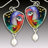 Purpdrank - Exquisite Fashion Silver Color Water Imitation Pearls Drop Earrings for Women Shiny Red Green Round Imitation Pearls Earrings