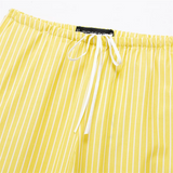 Purpdrank  Summer New Women's Fashion and Elegance Casual Loose Versatile Stripe Print Tie up Waist Straight Leg Pants