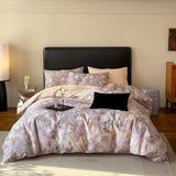 Purpdrank  100% Egyptian Cotton Flowers Print Luxury Bedding Set Single Double Queen King Size Duvet Cover Flat/Fitted Bed Sheet Pillowcase