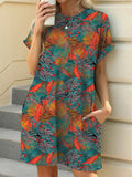 Purpdrank   Elegant Dress Women O Neck Short Sleeve Dresses Fashion Casual Printed Mini Dresses Summer New Chic Female Dress