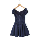 Purpdrank  Evening Party Dresses Short Luxury Dresses Women Summer White Dress Women Clothing Short Sleeve Ruched Dresses Button Up