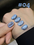 Purpdrank  12ML 10-Color Blue Series Blue Eyes Star Sea Cat Eye Gel Nail Polish New Summer Flash Lamp Cat Eye Nail Polish Nail Art