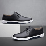 Purpdrank  Autumn Soft Soled Comfortable Loafers Flat and Lightweight Men's Leather Casual Shoes Anti Slip Commuting Men's Driving Shoes