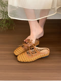 Purpdrank  Summers Cover Toe Weave Women Slippers Elegant Comfortable Slip On Slingback Mules Slides Shoes