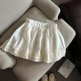Purpdrank   Skirt Women's Summer High Waist Casual Fungus Edge Fluffy A-word Skirt