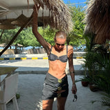 Purpdrank  Sexy 3pieces Micro Bikinis Women Swimsuit Solid Swimwear With Skirt Brazilian Bikini Set Beachwear Thong Biquini