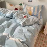 Purpdrank  Super Soft Cloud Wash Cotton Four-Piece Set of Student Dormitory Three-Piece Set of Bed Bamboo Cartoon Bedding Set