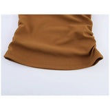 Purpdrank  Women Gathered Halterneck Top Spring Sexy Backless Elastic Women's Camisole Sleeveless Female Folds Tops